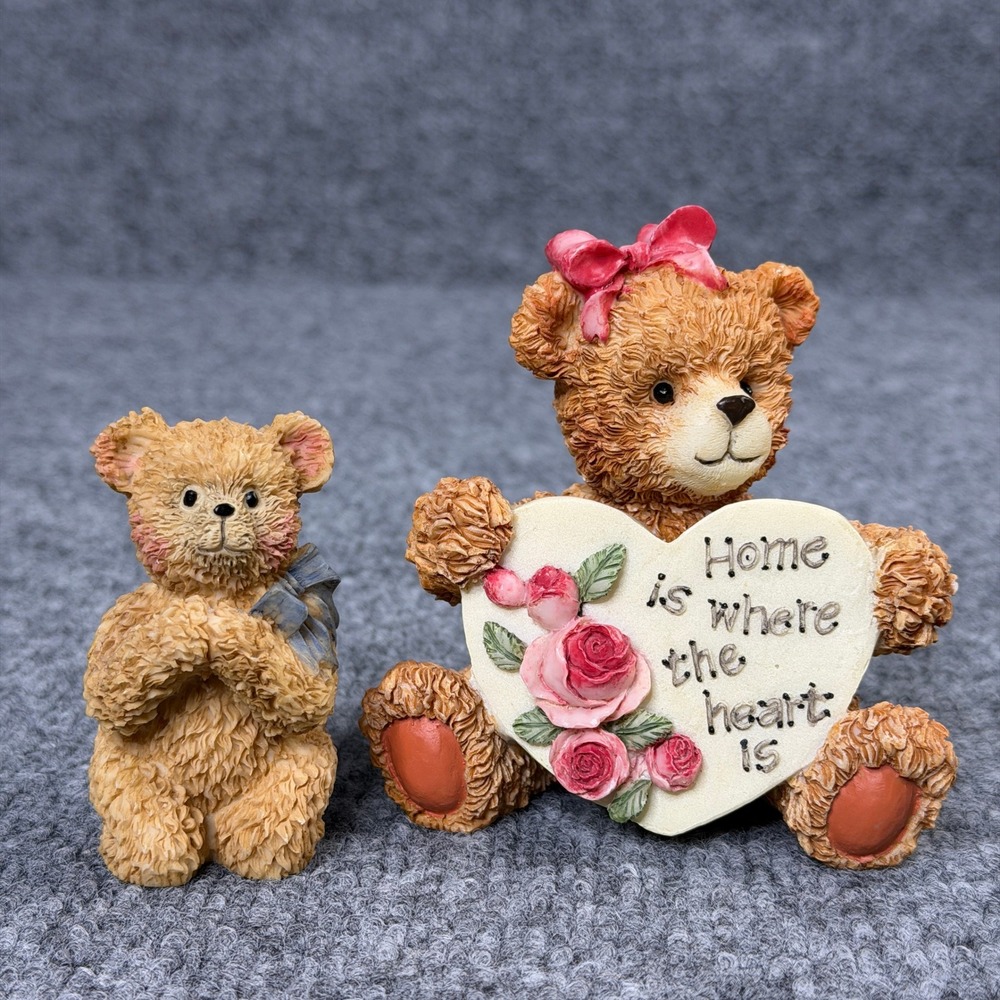 Teddy Bear Figurines Home of Where the Heart Is Praying Decorative Bears